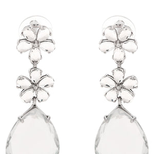 Self-Portrait Crystal Flower Tiered Earrings