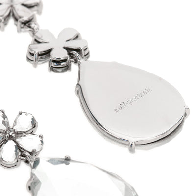 Self-Portrait Crystal Flower Tiered Earrings
