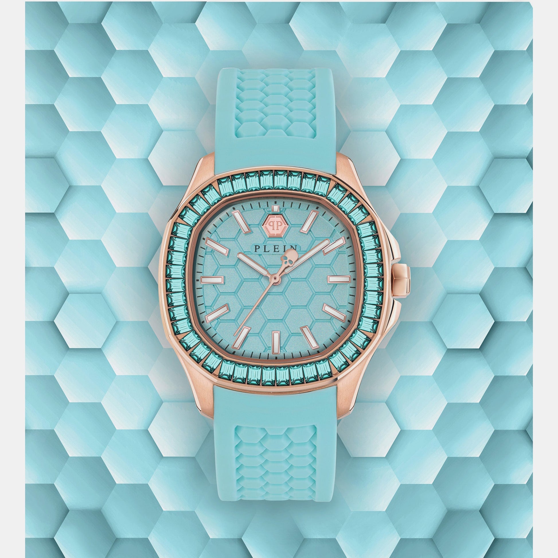 High-Iconic Women Quartz Blue Dial Analog Silicone Watch PWTAA0323