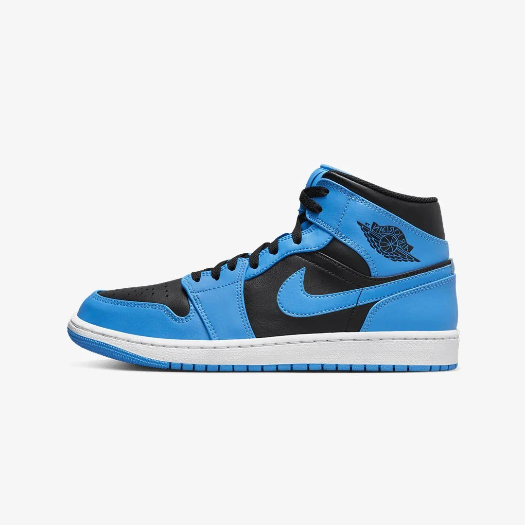 Nike Air Jordan 1 Mid University Blue Black Toe