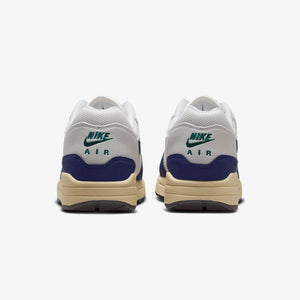 Nike | AIR MAX 1  { SAIL/DEEP ROYAL BLUE-LT OREWOOD BRN