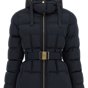 Elisabetta Franchi Belted Down Jacket With Logo Buckle