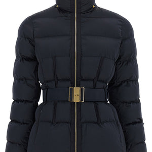 Elisabetta Franchi Belted Down Jacket With Logo Buckle