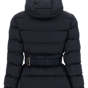 Elisabetta Franchi Belted Down Jacket With Logo Buckle