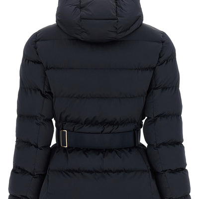 Elisabetta Franchi Belted Down Jacket With Logo Buckle