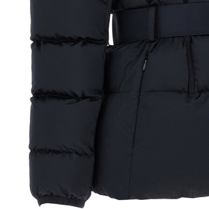 Elisabetta Franchi Belted Down Jacket With Logo Buckle