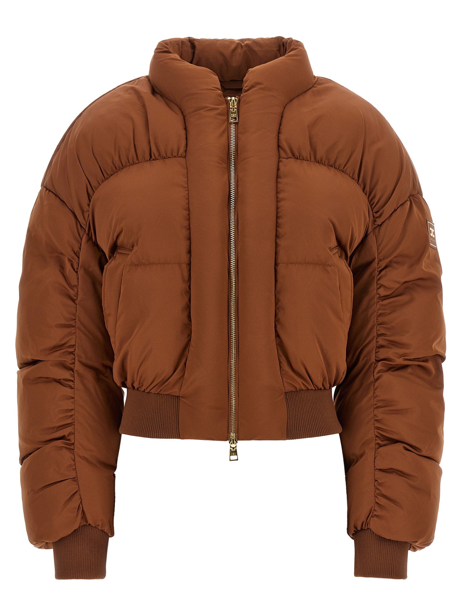 Elisabetta Franchi Down Jacket With Curled Sleeves