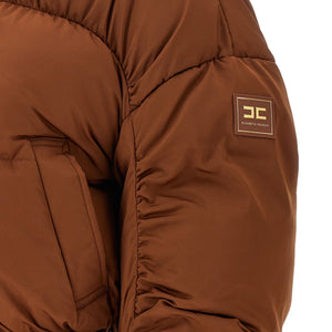 Elisabetta Franchi Down Jacket With Curled Sleeves