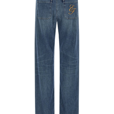 Elisabetta Franchi Logo Embroidery Jeans