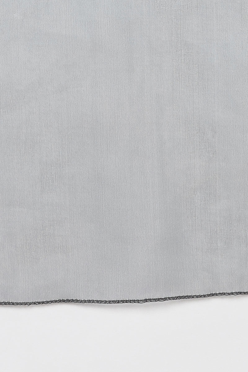 Grey Poly Silk Solid Straight Suit Set PKSKD1322