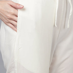 Beige Poly Crepe Anarkali Suit Set PKSKD1326