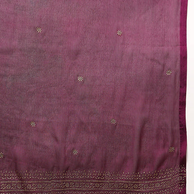 Burgundy Silk Blend Woven Design Flared Suit Set PKSKD1986