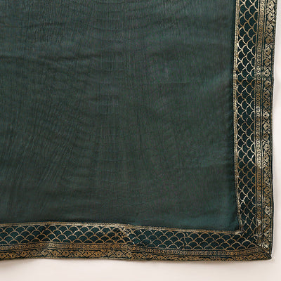 Green Silk Blend Woven Design Anarkali Suit Set PKSKD2051