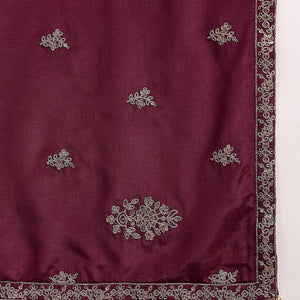 Purple Silk Blend Solid Embroidered Anarkali Suit Set PKSKD2064