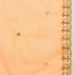 Yellow Silk Blend Solid Embroidered Flared Suit Set PKSKD2143