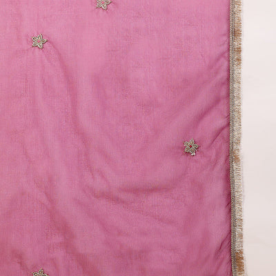 Purple Silk Blend Solid Embroidered Flared Empire Suit Set PKSKD2146