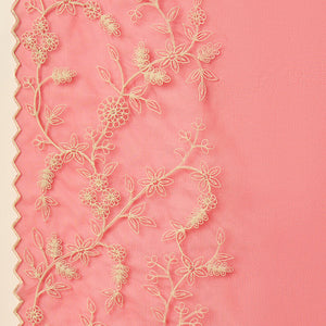 Fuchsia Pink Silk Blend Solid Embroidered Flared Suit Set PKSKD2365