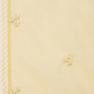 Yellow Organza Solid Embroidered A-Line Dhoti Bottom Suit Set PKSKD2433