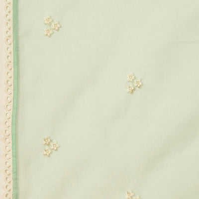 Sea Green Organza Solid Embroidered A-Line Dhoti Style Suit Set PKSKD2438