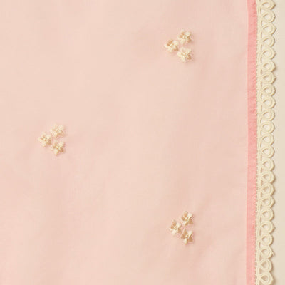 Pink Organza Solid Embroidered A-Line Dhoti Style Suit Set PKSKD2439