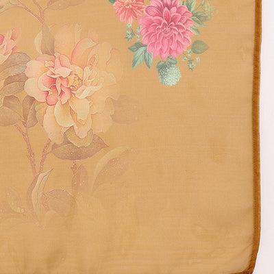 Mustard Yellow Silk Blend Solid Embroidered Straight Trouser Bottom Suit Set PKSKD2475