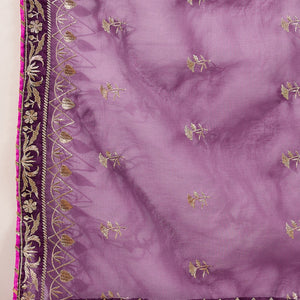 Purple Silk Blend Yoke Design Zari Straight Palazzo Suit Set PKSKD2488