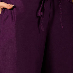 Purple Silk Blend Yoke Design Zari Straight Palazzo Suit Set PKSKD2488