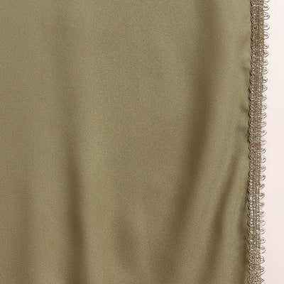 Olive Green Georgette Solid Embroidered Straight Palazzo Bottom Suit Set PKSKD2521OLV