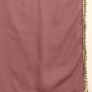 Mauve Pink Georgette Solid Embroidered Straight Palazzo Suit Set PKSKD2521PNK