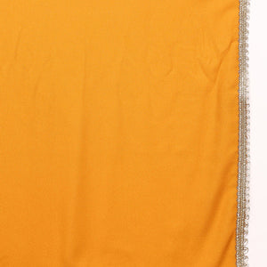 Mustard Yellow Georgette Solid Embroidered Straight Palazzo Suit Set PKSKD2521YLW