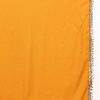 Mustard Yellow Georgette Solid Embroidered Straight Palazzo Suit Set PKSKD2521YLW