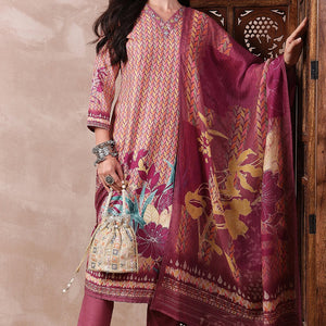 Multi Color Rayon Blend Floral Printed Straight Trouser Bottom Suit Set PKSKD2544PPL