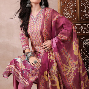 Multi Color Rayon Blend Floral Printed Straight Trouser Bottom Suit Set PKSKD2544PPL
