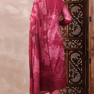 Pink Rayon Blend Ethnic Motifs Printed Straight Trouser Bottom Suit Set PKSKD2551PNK