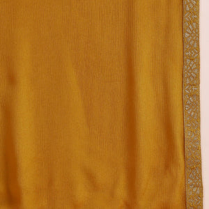 Mustard Yellow Silk Blend Abstract Woven Design Straight Trouser Bottom Suit Set PKSKD2583