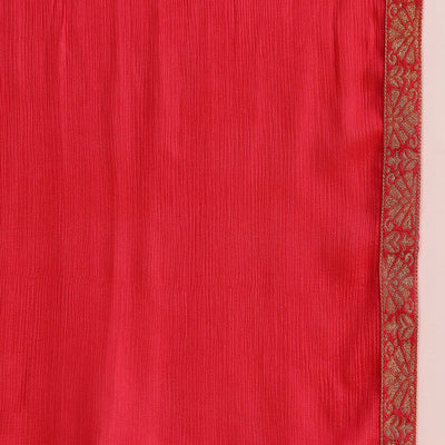 Pink Organza Ethnic Motifs Hand Work Woven Design Straight Trouser Bottom Suit Set PKSKD2587