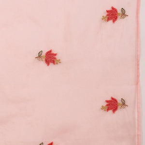 Pink Silk Blend Solid Embroidered Straight Trouser Suit Set PKSKD2631