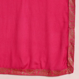 Pink Silk Ethnic Motifs Woven Design Straight Trouser Suit Set PKSKD2658