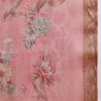 Pink Linen Blend Woven Design Straight Trouser Suit Set PKSKD2697
