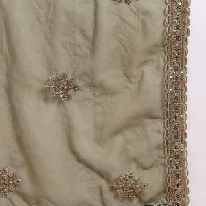 Olive Green Silk Blend Solid Straight Suit Set PKSKD2744