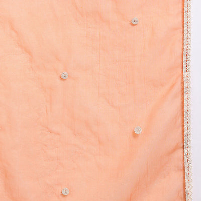 Orange Silk Blend Solid Embroidered Anarkali Suit Set PKSKD2760