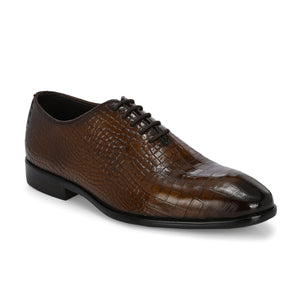 Egoss Textured Leather Lace-Up Shoes