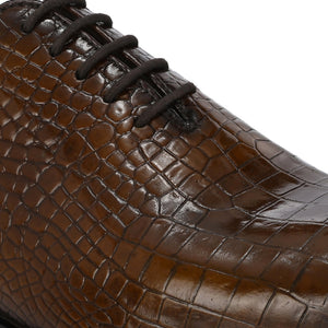 Egoss Textured Leather Lace-Up Shoes