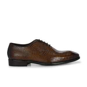 Egoss Textured Leather Lace-Up Shoes