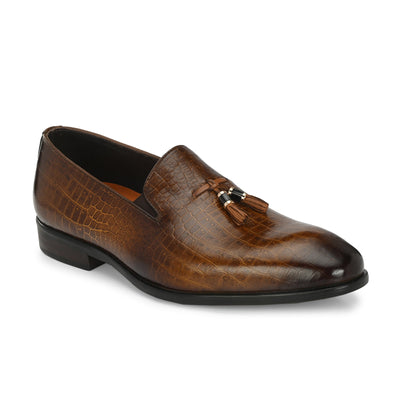 Egoss Platinum Tassel Shoes For Men