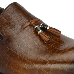 Egoss Platinum Tassel Shoes For Men
