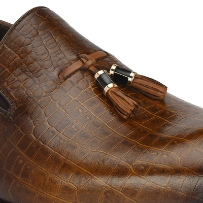 Egoss Platinum Tassel Shoes For Men