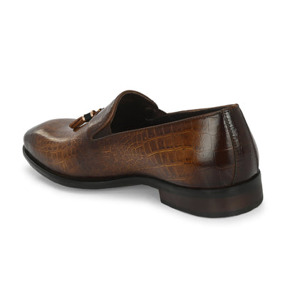 Egoss Platinum Tassel Shoes For Men