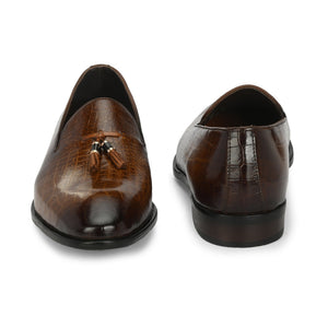 Egoss Platinum Tassel Shoes For Men