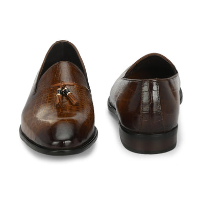 Egoss Platinum Tassel Shoes For Men